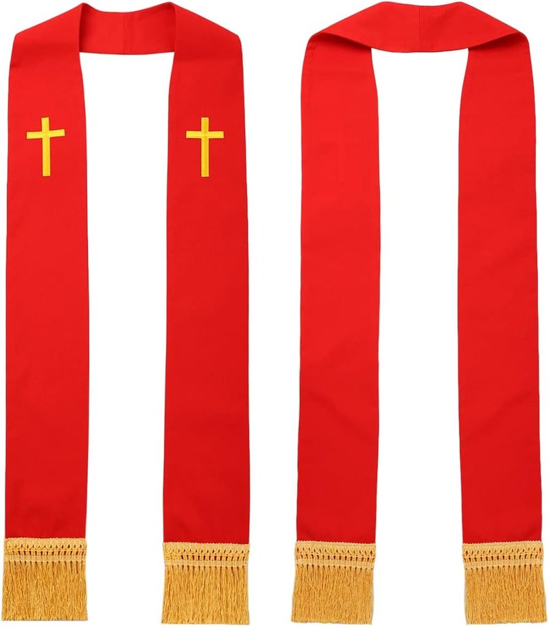 BLESSUME Church Clergy Pastor Cross Embroidered Stole - Image 3